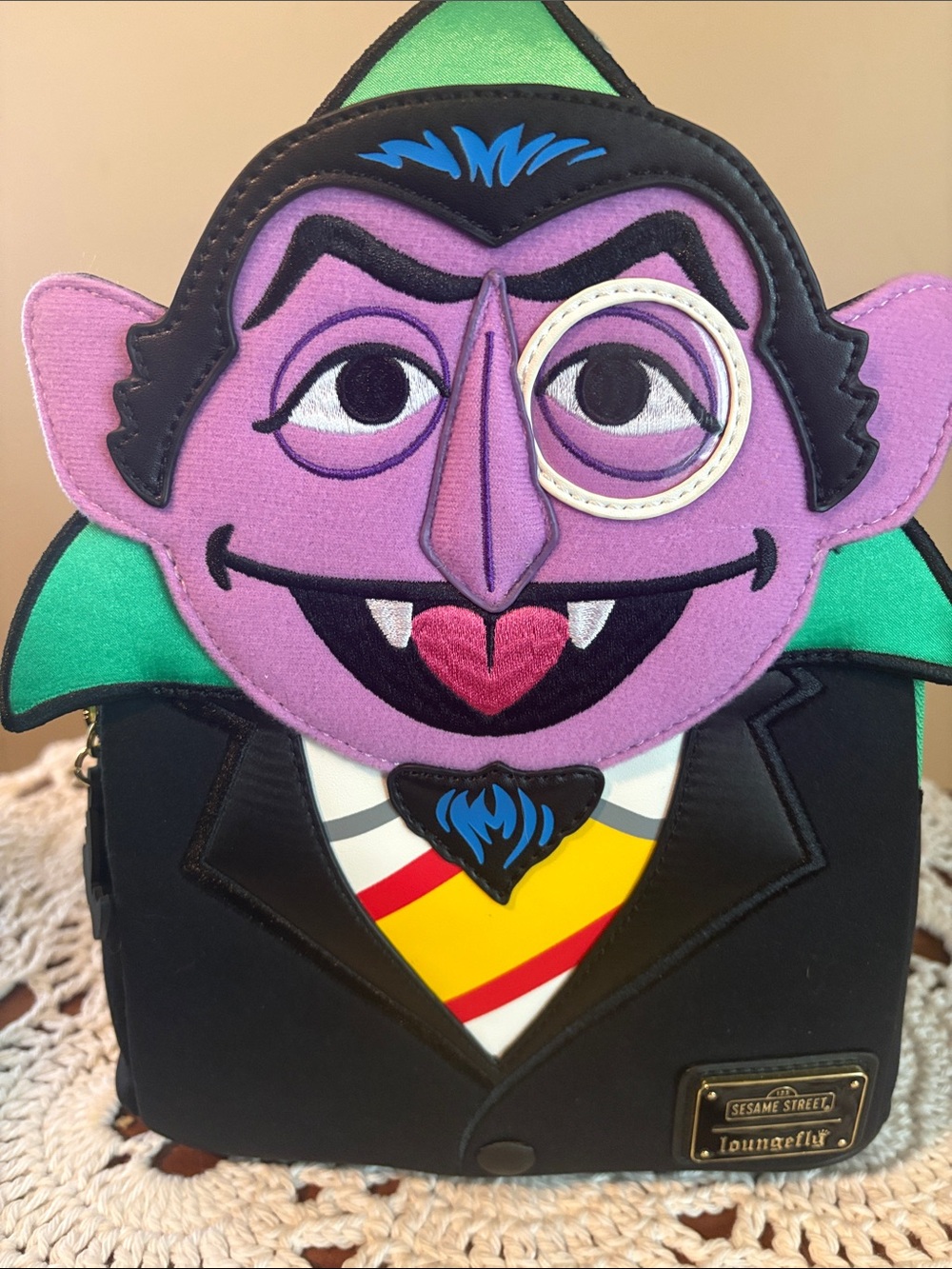 Loungefly Sesame Street Count von Count Purple Backpack Purse NWT - Picture 2 of 5